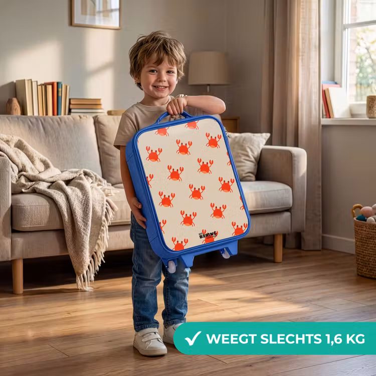 Krabbenkwestie Kinderkoffer - Blauw klein -sfeer2_NL