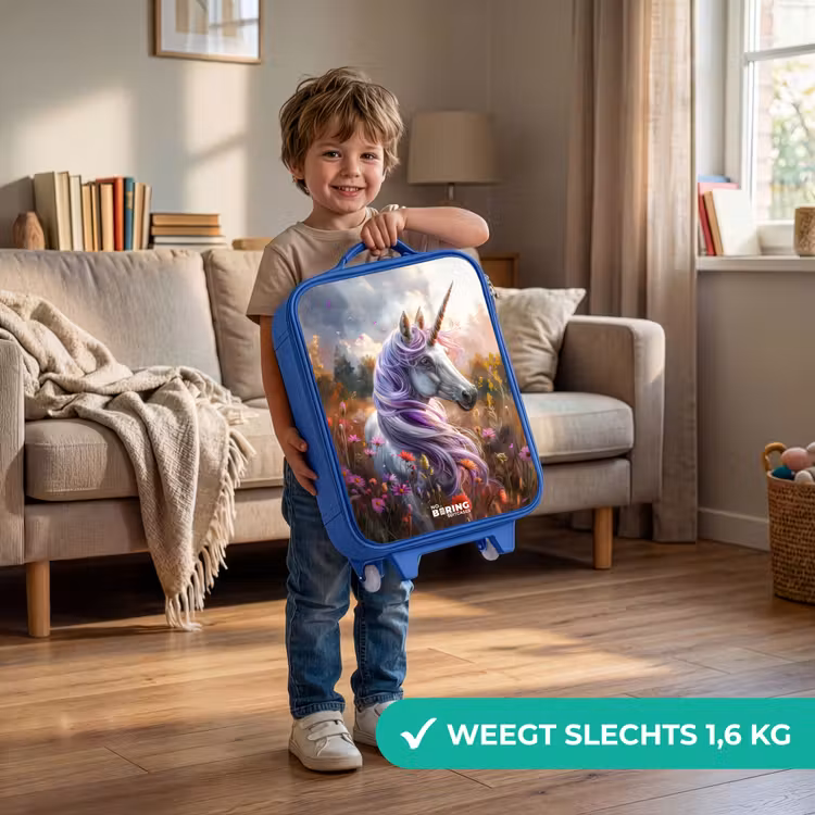 Lavendel lentehoorn Kinderkoffer - Blauw klein -sfeer2_NL
