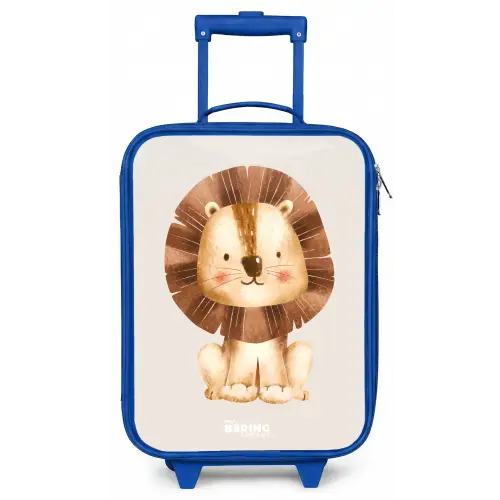 Leeuw illustratie met beige achtergrond Kinderkoffer - Blauw klein -zz3dotto