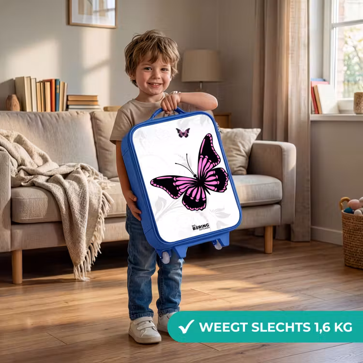 Magenta monarch Kinderkoffer - Blauw klein -sfeer2_NL