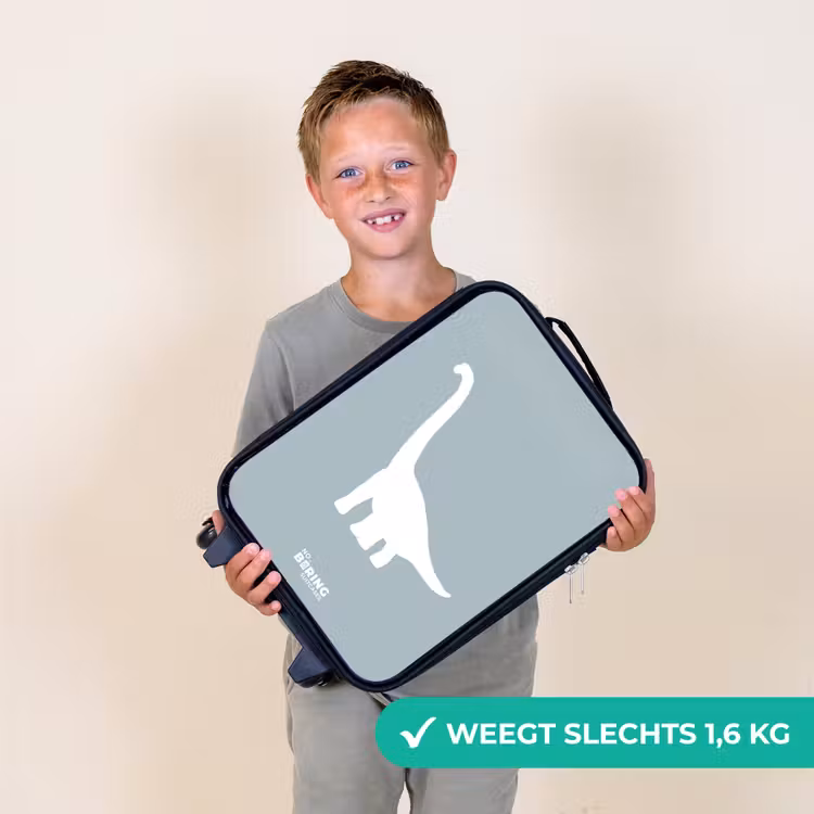 Blauw met Brachiosaurus dino Kinderkoffer - Zwart klein -sfeer4_NL