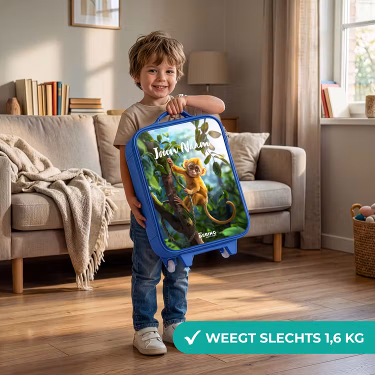 Alex aapje Kinderkoffer - Blauw klein -sfeer2_NL