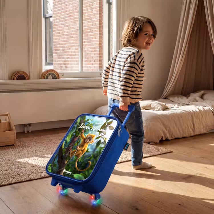 Alex aapje Kinderkoffer - Blauw klein -sfeer1