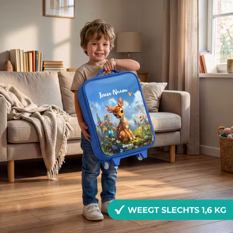 Bailey bloemenhertje Kinderkoffer - Blauw klein -sfeer2_NL