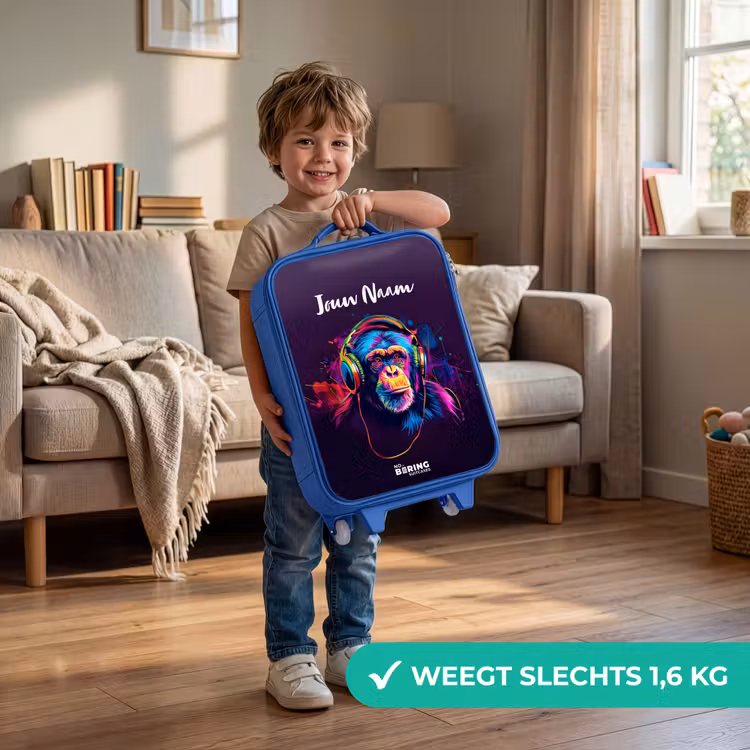 Baviaan Beats Kinderkoffer - Blauw klein -sfeer2_NL