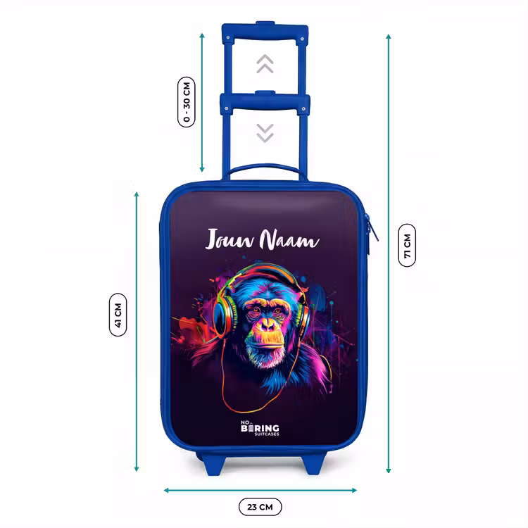 Baviaan Beats Kinderkoffer - Blauw klein -productfoto_formaten