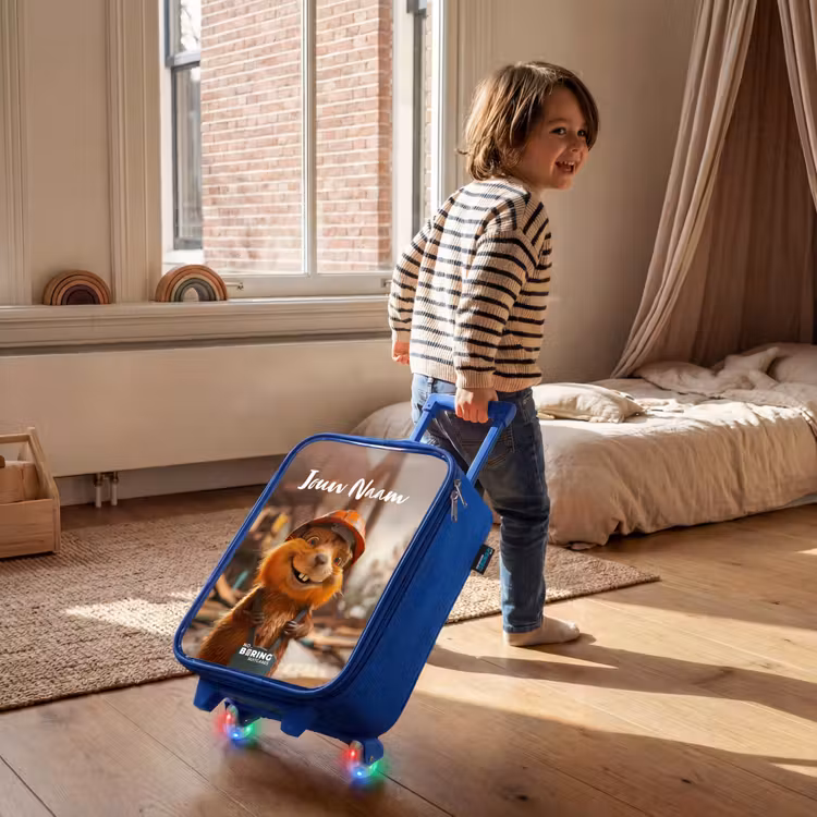 Bertus Bouwbever Kinderkoffer - Blauw klein -sfeer1