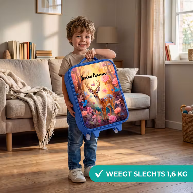 Bloesem boshert Kinderkoffer - Blauw klein -sfeer2_NL