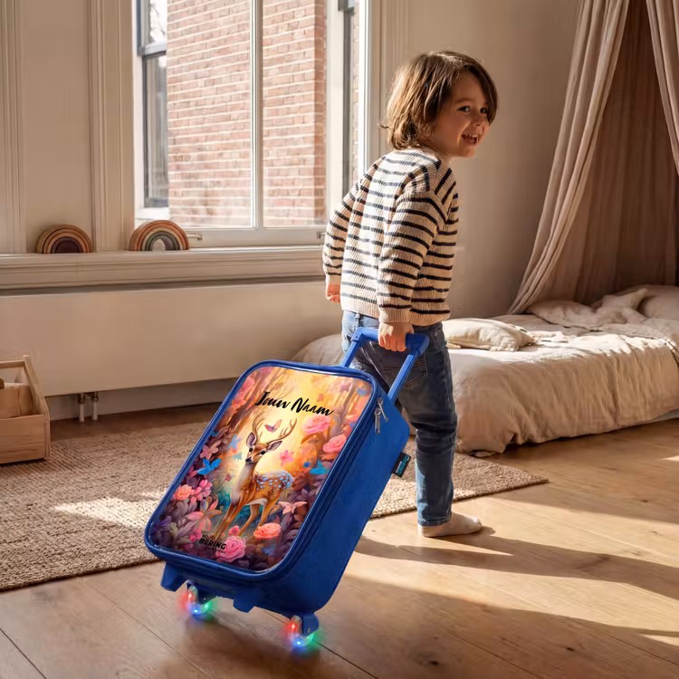Bloesem boshert Kinderkoffer - Blauw klein -sfeer1