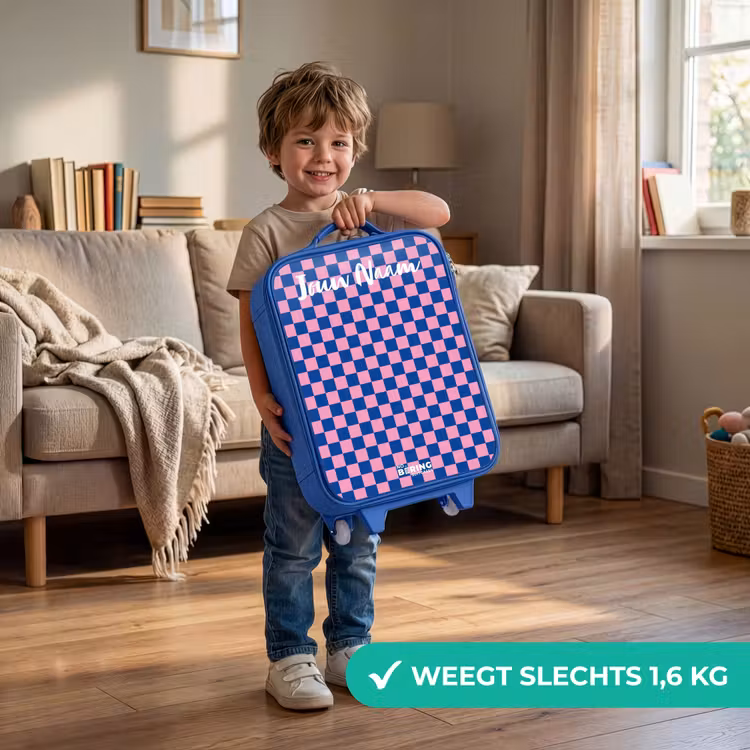 Blokjes - Blauw - Roze Kinderkoffer - Blauw klein -sfeer2_NL
