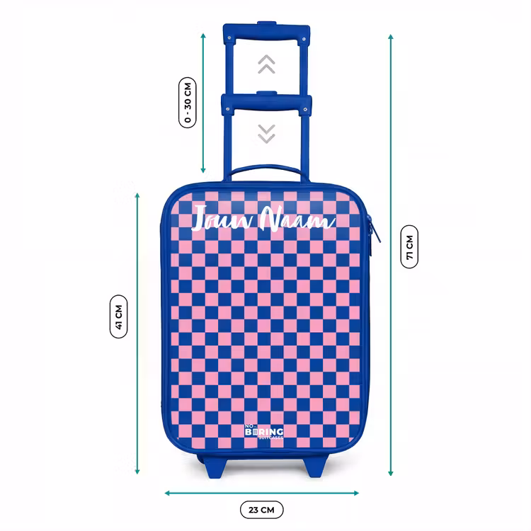 Blokjes - Blauw - Roze Kinderkoffer - Blauw klein -productfoto_formaten