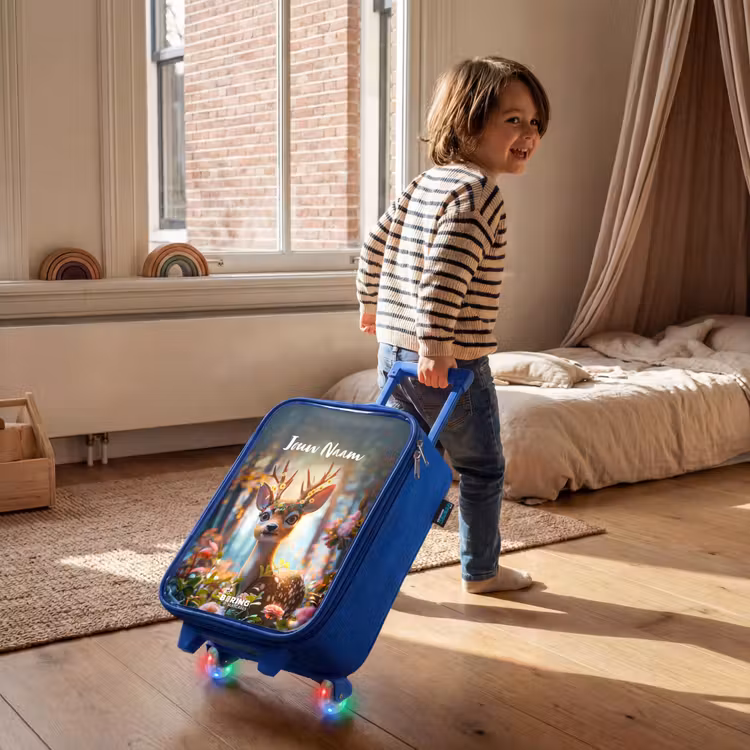 Bo bloemengewei Kinderkoffer - Blauw klein -sfeer1