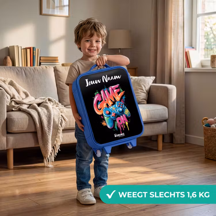 Controller - Game - Graffiti - Tekst Kinderkoffer - Blauw klein -sfeer2_NL