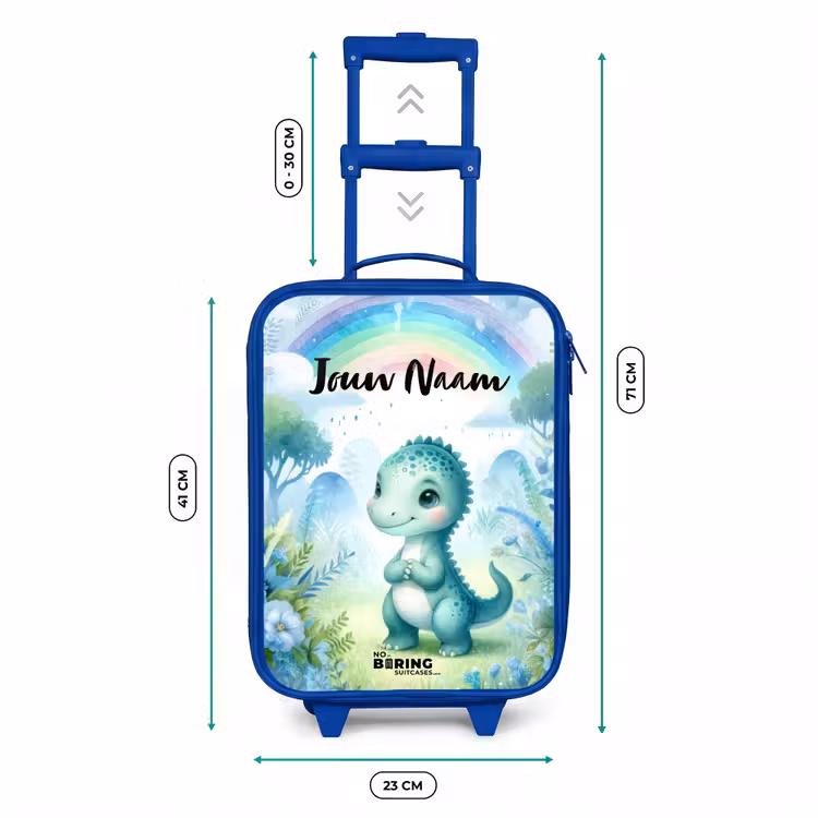 Daantje Dino Kinderkoffer - Blauw klein -productfoto_formaten
