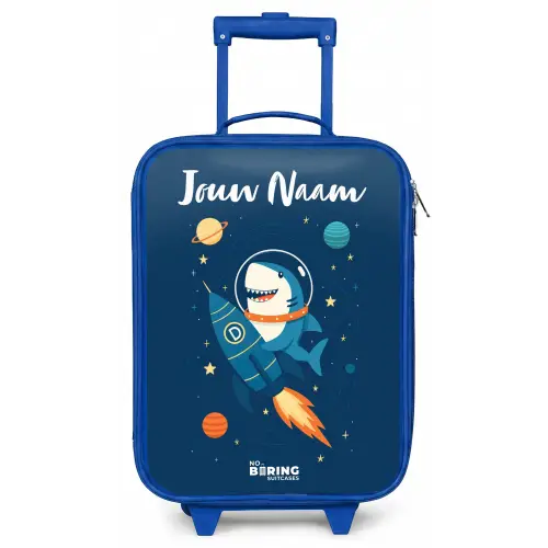 Dier - Ruimte - Planeet - Raket Kinderkoffer - Blauw klein -zz3dotto
