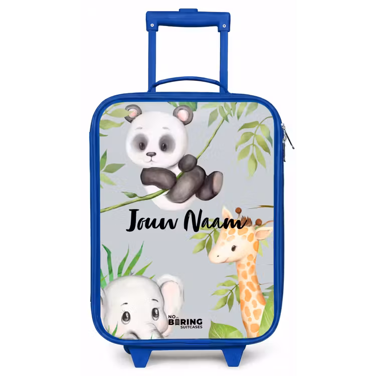 Diertjes in de jungle Kinderkoffer - Blauw klein -zz3dotto