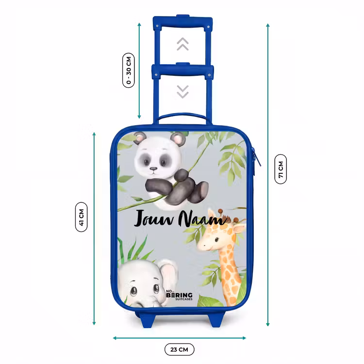Diertjes in de jungle Kinderkoffer - Blauw klein -productfoto_formaten