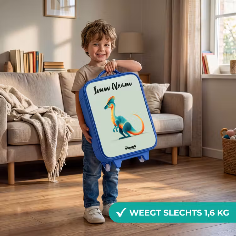 Dino - Blauw - Dier Kinderkoffer - Blauw klein -sfeer2_NL