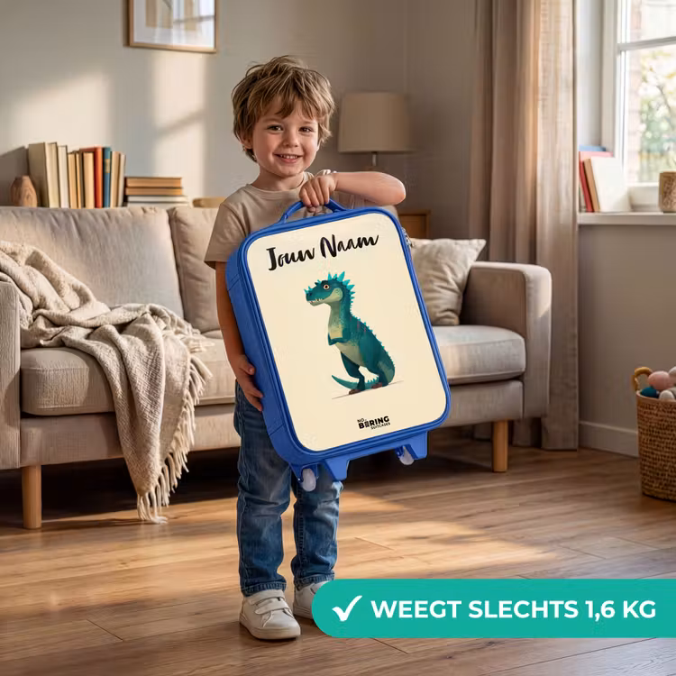 Dino - Dier - Blauw - Groen Kinderkoffer - Blauw klein -sfeer2_NL