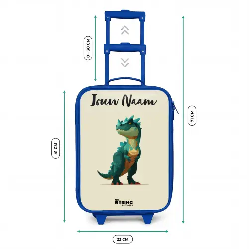 Dino - Dier - Groen Kinderkoffer - Blauw klein -productfoto_formaten