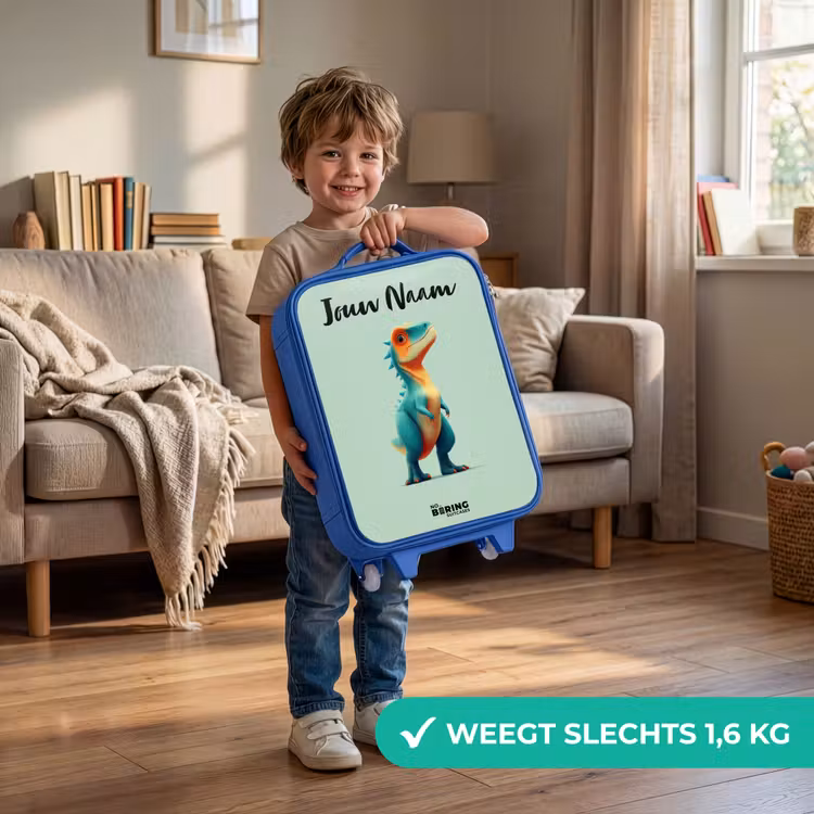 Dino - Dier - Groen - Oranje Kinderkoffer - Blauw klein -sfeer2_NL