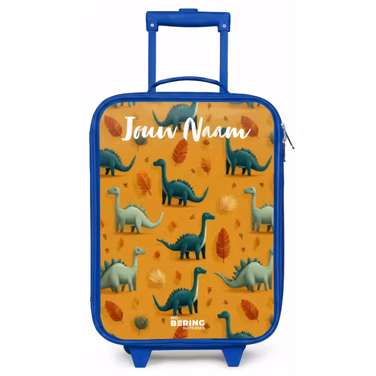 Dino - Dieren - Patroon Kinderkoffer - Blauw klein -zz3dotto