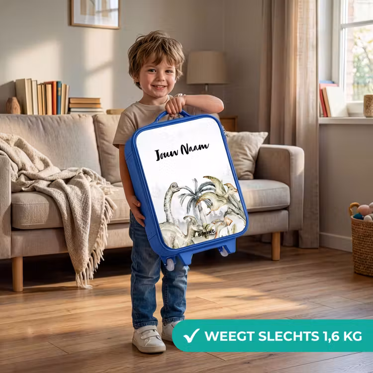 Dino Jungle Kinderkoffer - Blauw klein -sfeer2_NL