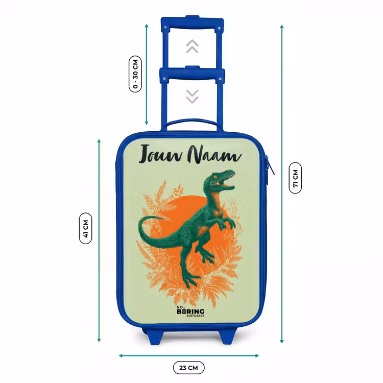 Dino - Natuur - Groen Kinderkoffer - Blauw klein -productfoto_formaten