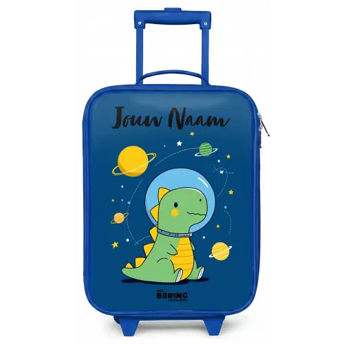Dino - Planeet - Ster - Blauw Kinderkoffer - Blauw klein -zz3dotto