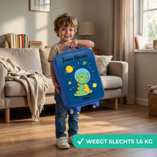 Dino - Planeet - Ster - Blauw Kinderkoffer - Blauw klein -sfeer2_NL