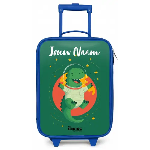 Dino - Planeet - Sterren - Groen Kinderkoffer - Blauw klein -zz3dotto