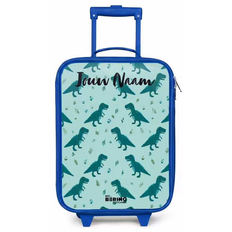 Dinos - Patroon - Groen Kinderkoffer - Blauw klein -zz3dotto
