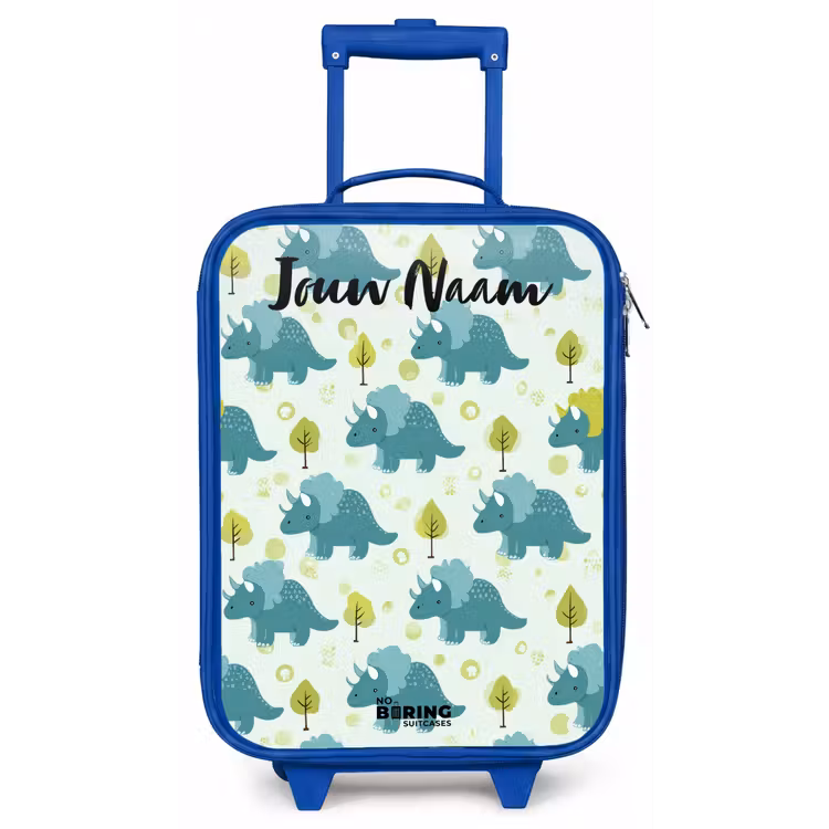 Dinos - Patroon - Natuur Kinderkoffer - Blauw klein -zz3dotto