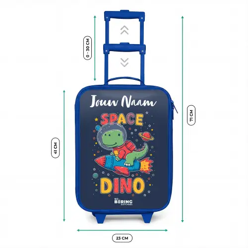 Dinosaurus - Groen - Raket - Sterrenhemel Kinderkoffer - Blauw klein -productfoto_formaten