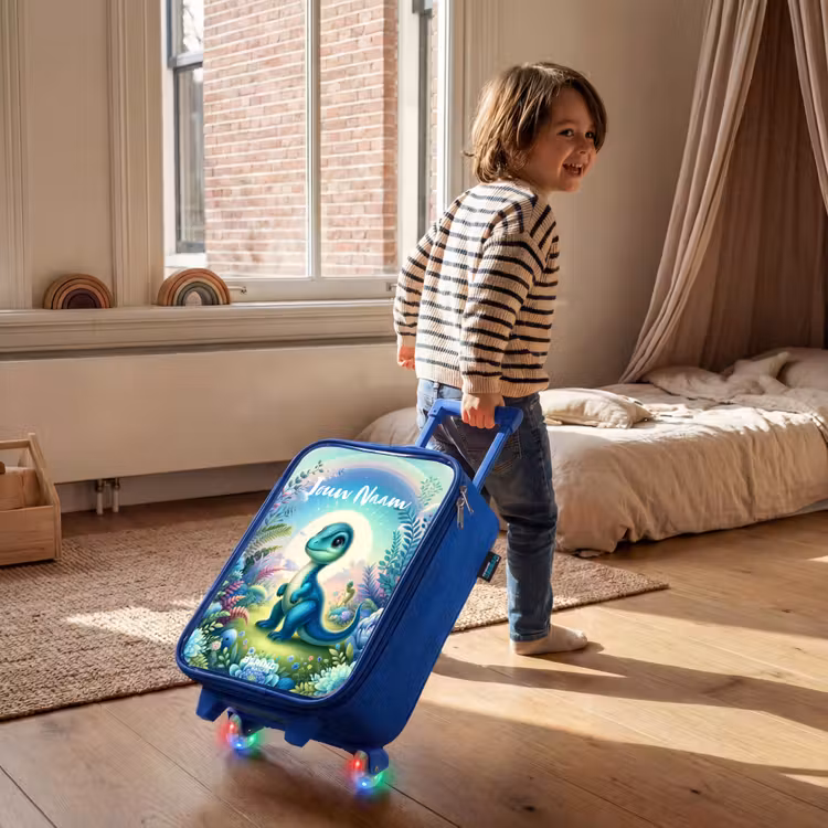Django Dino Kinderkoffer - Blauw klein -sfeer1