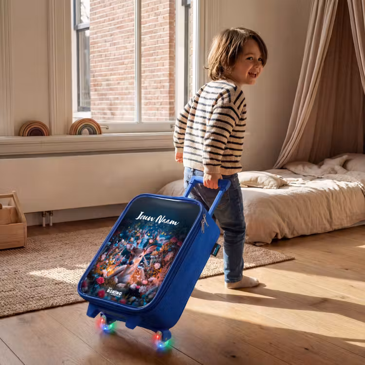 Eduard edelhert Kinderkoffer - Blauw klein -sfeer1