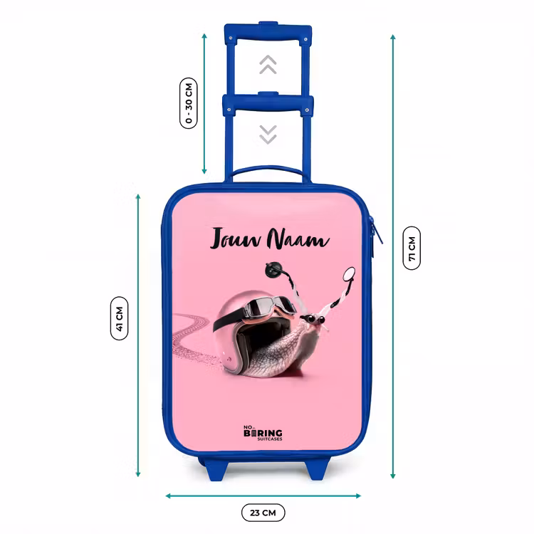 Escar-Go - Roze Kinderkoffer - Blauw klein -productfoto_formaten