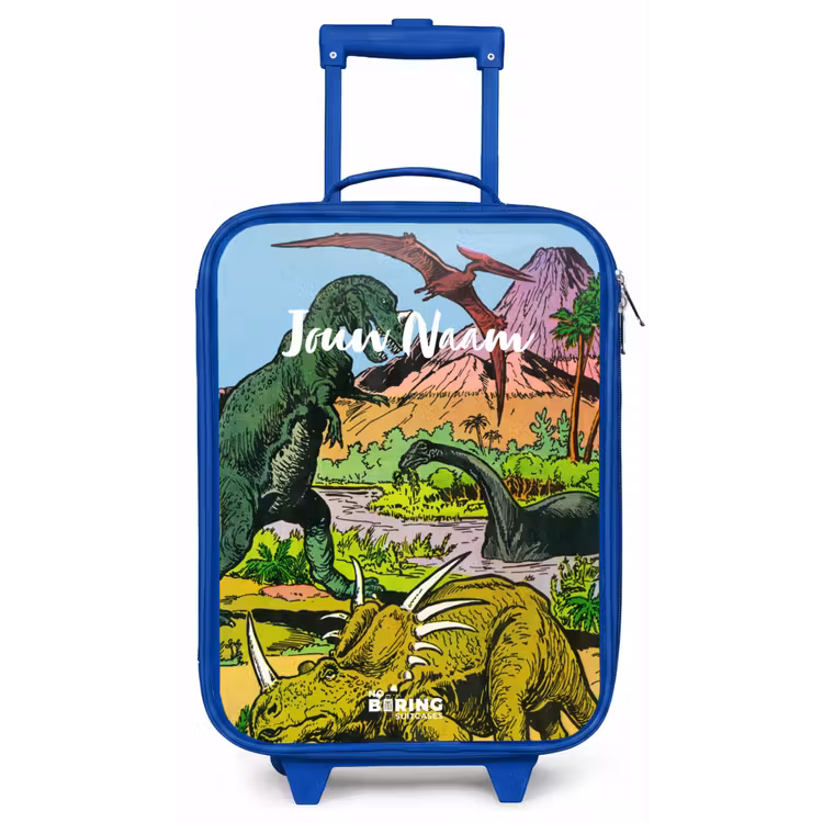 Feest in Dinosaurusland Kinderkoffer - Blauw klein -zz3dotto