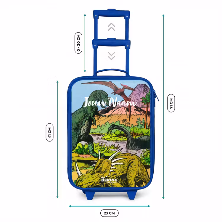 Feest in Dinosaurusland Kinderkoffer - Blauw klein -productfoto_formaten