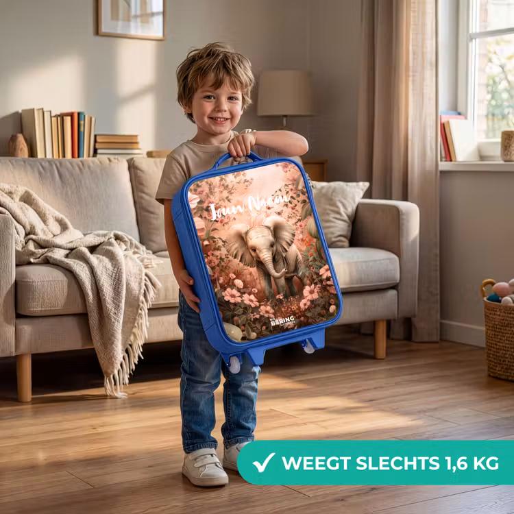 Flora flapoor Kinderkoffer - Blauw klein -sfeer2_NL