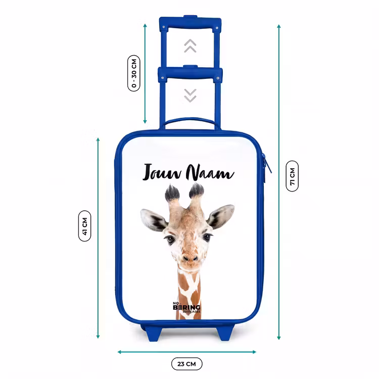 Gerrie Giraffe Kinderkoffer - Blauw klein -productfoto_formaten