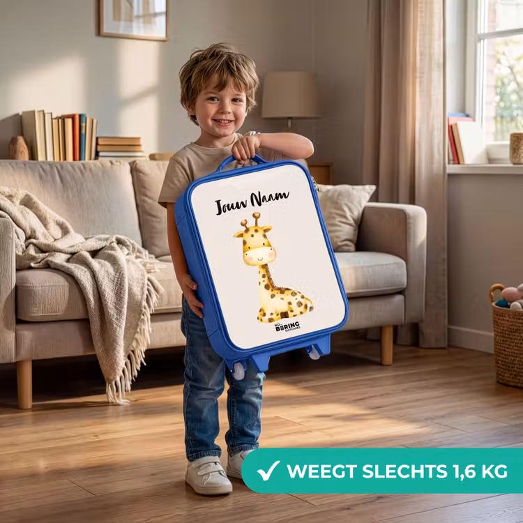Gigi Giraffe Kinderkoffer - Blauw klein -sfeer2_NL