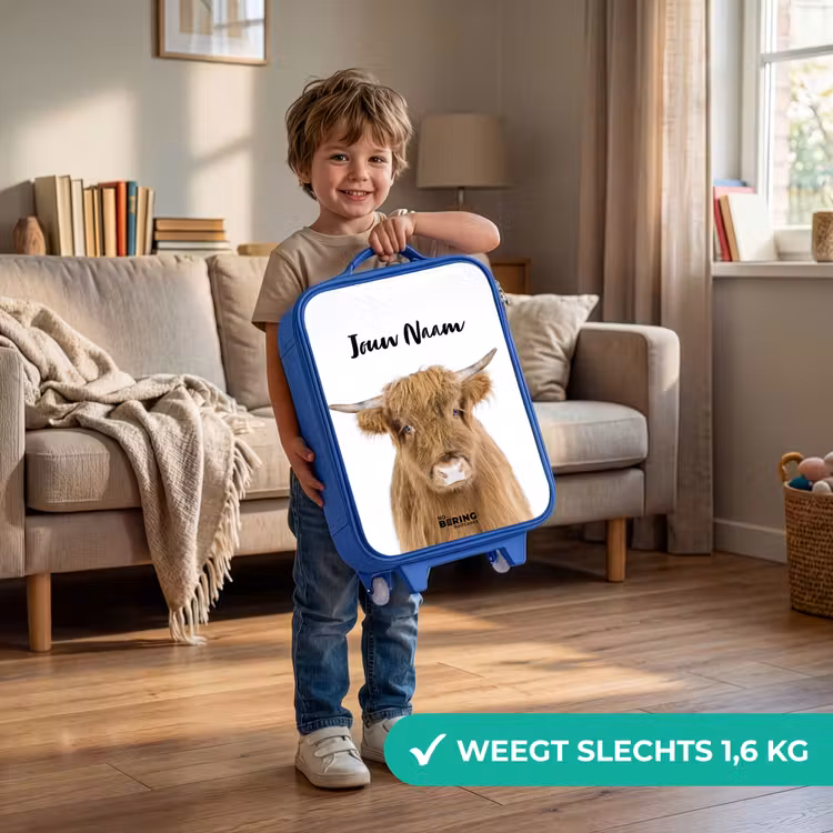Halbe Hooglander Kinderkoffer - Blauw klein -sfeer2_NL