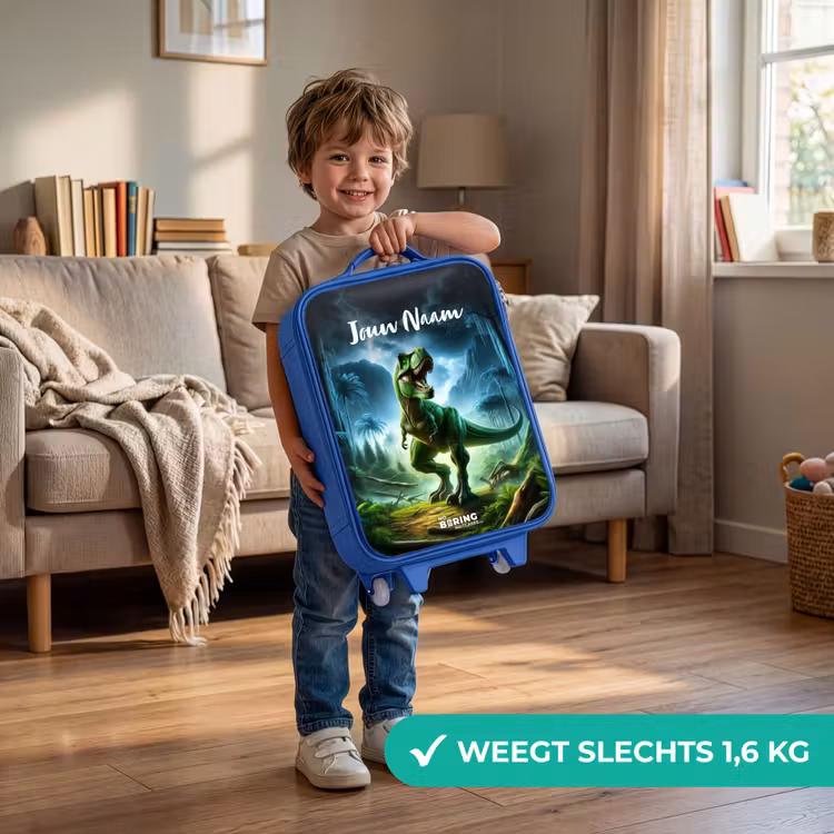 Junglosaurus Kinderkoffer - Blauw klein -sfeer2_NL