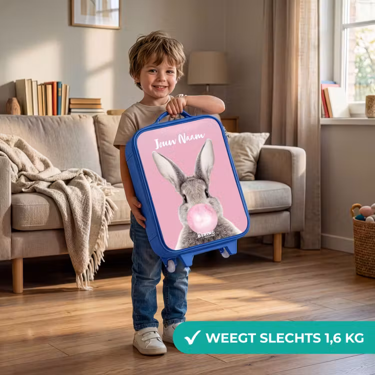 Kauwend knaagje Kinderkoffer - Blauw klein -sfeer2_NL