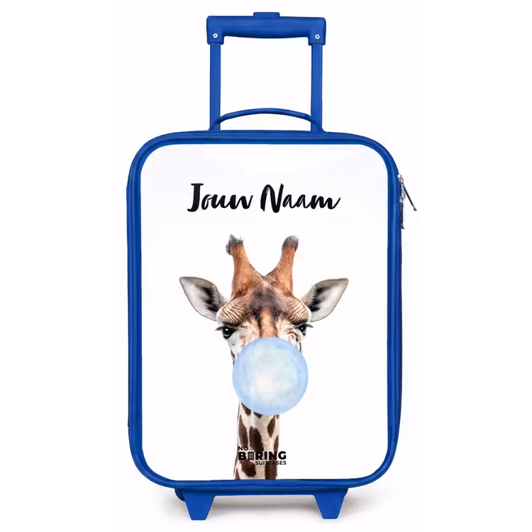Kauwende Kobus blauw Kinderkoffer - Blauw klein -zz3dotto