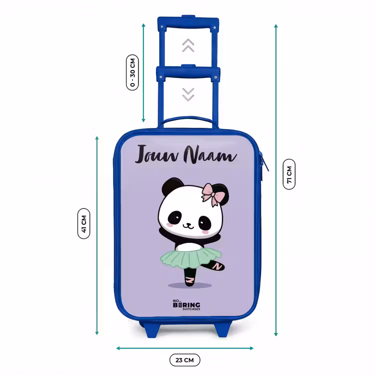 Kawai - Ballet - Panda Kinderkoffer - Blauw klein -productfoto_formaten