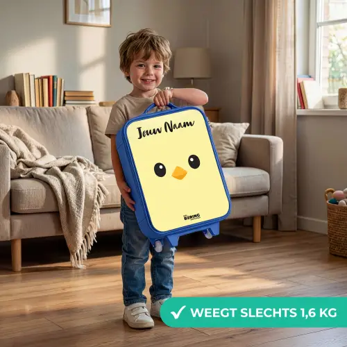 Kawai - Kuiken - Geel Kinderkoffer - Blauw klein -sfeer2_NL