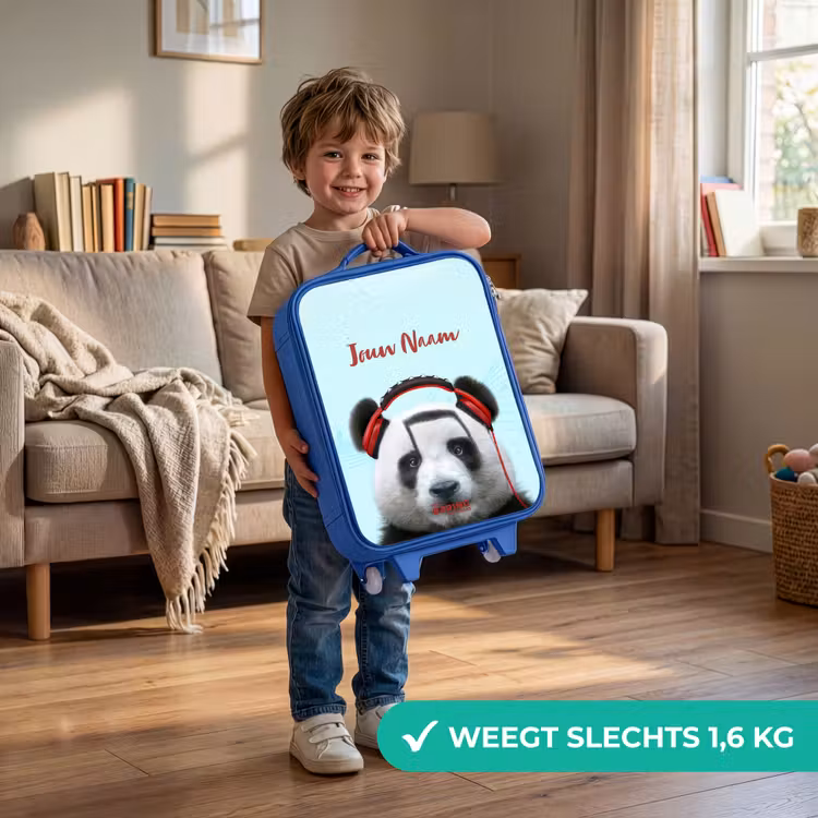 Kees de Panda Kinderkoffer - Blauw klein -sfeer2_NL