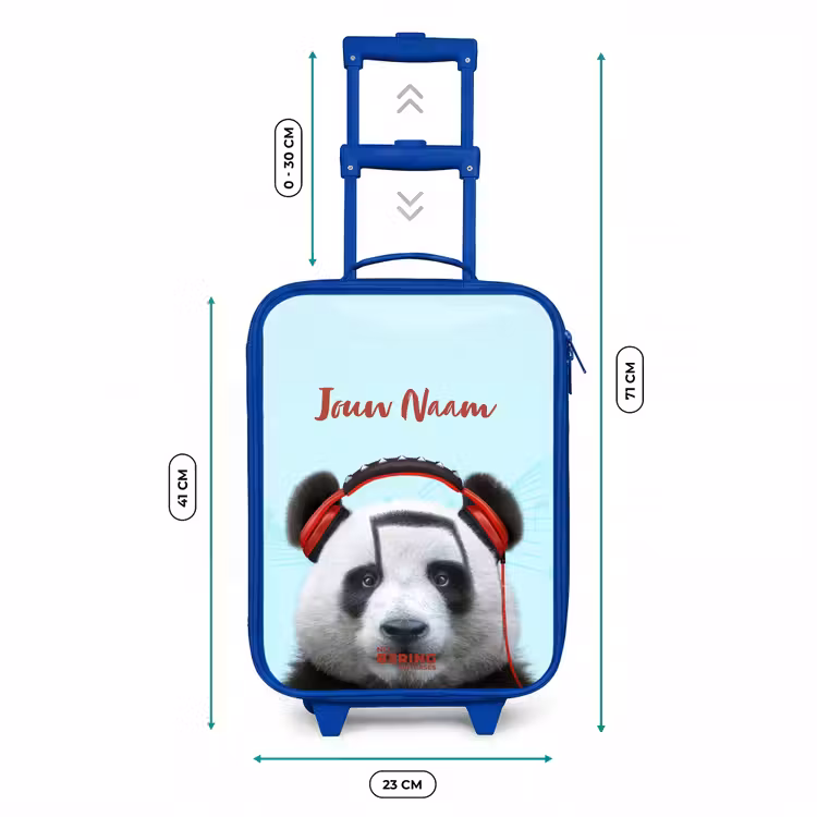 Kees de Panda Kinderkoffer - Blauw klein -productfoto_formaten
